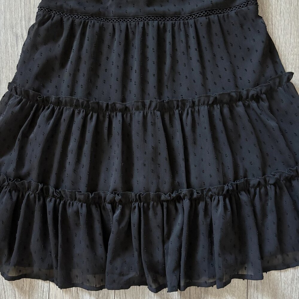 Altar'd State Sheer Dot Lined Black Mini Dress Womens Large Whimsigoth Babydoll - Picture 3 of 13